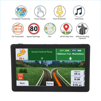 Автомобильный GPS-Навигатор FM с 7-Дюймовым Сенсорным экраном Для Грузовиков 2023 Карта Европы GPS-Навигатор Sat Nav 256M + 8G