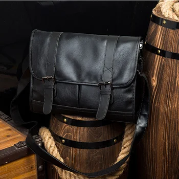 Модная мужская сумка через плечо в корейском стиле из искусственной кожи, черная сумка через плечо, Мужская дорожная сумка-мессенджер Большой емкости, сумка-слинг