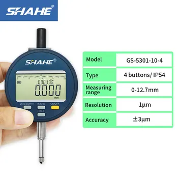 SHAHE Перезаряжаемый цифровой индикатор 1 мкм 0-12,7/25,4/50,8 мм Электронный индикатор