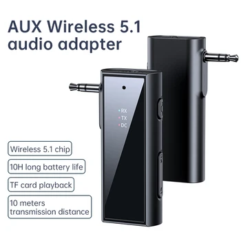 2 in1 Беспроводной передатчик приемник Bluetooth 5.1 USB Аудио адаптер AUX Автомобильный аудио Для автомобиля Микрофон Наушники Колонки Музыкальный приемник