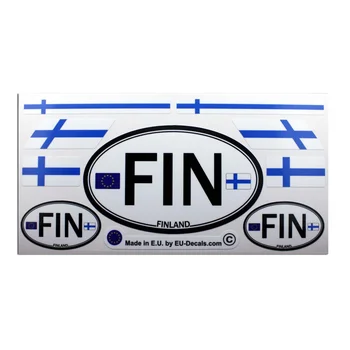 Для набора из 9 флагов Финляндии и букв, ламинированных наклеек на знаки страны автомобиля FIN