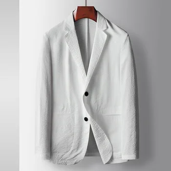 3368-R-мужской костюм с короткими рукавами и V-образным вырезом, белый облегающий костюм на заказ