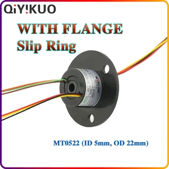 Скользящее кольцо с внутренним отверстием 5 мм, наружный диаметр 22 мм, 2, 4, 6 контуров, каждый токопроводящий на 2 А С фланцем QIYIKUO