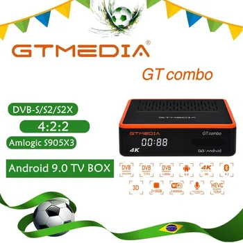 GTMEDIA GTCOMBO Спутниковый ресивер DVB-S2X/T2/C android TV BOX 4K Ultra 4K Двойной WiFi 2,4/5 ГГц Приемник Sat DVB Finder Smart BOX