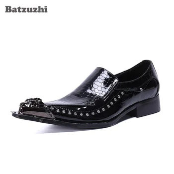 Batzuzhi/обувь итальянского типа, мужские черные кожаные модельные туфли ручной работы в деловом стиле, Zapatos Hombre, мужские официальные кожаные туфли! Большой размер 12