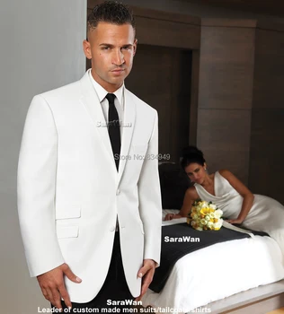Смокинг жениха, сшитые на заказ белые костюмы с карманом для билетов (карман с клапаном) Terno Casamento, сшитые на заказ свадебные костюмы