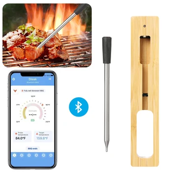 Беспроводной Bluetooth Умный термометр для мяса Дистанционный цифровой кухонный инструмент для приготовления пищи, инструмент для измерения температуры пищи, подключение к мобильному телефону