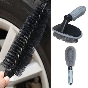 Щетка для мытья обода колеса автомобиля, Детализирующий Скруббер, Тряпка с пластиковой ручкой, легкий и простой в очистке инструмент для автомобиля