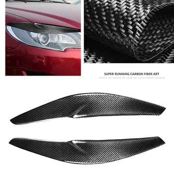 Накладка для бровей фары Toyota Corolla 2013-2016, 4-дверная крышка переднего головного света, лампа из углеродного волокна, наклейка на веко фары, накладка на Бровь