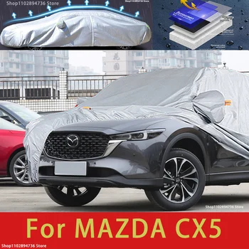 Для Mazda CX5 Наружная Защита, полные автомобильные чехлы, Снежный покров, Солнцезащитный Козырек, Водонепроницаемые Пылезащитные внешние автомобильные аксессуары