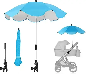 Универсальный Зонт для Детской коляски с Регулируемой Тенью, Зонт с Защитой от Ультрафиолета, Клипса для малышей 1-3 лет, Солнцезащитный Козырек, Аксессуары для Тележки