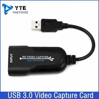 YIGETOHDE USB 3.0 HDMI-Совместимая Игровая карта Видеозахвата 1080P Адаптер для потокового видео Для PS4 Для Записи видео в прямом эфире