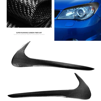 Для Subaru Impreza 9th 2006 + Накладка на крышку лампы Переднего головного света из углеродного волокна, Автомобильная фара, Наклейка для бровей, наклейка для бровей