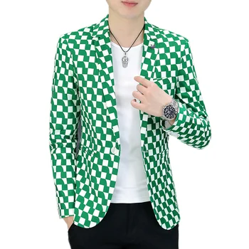 Высококачественный мужской блейзер корейской версии, трендовый Деловой повседневный Элегантный модный пиджак для джентльмена высокого класса